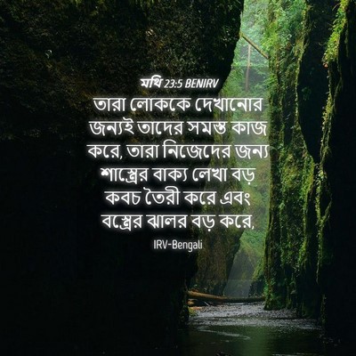 Picture 04 - মথি 23:5 BENIRV - তারা লোককে - Bible Verse Picture
