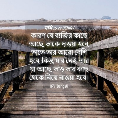 Picture 04 - মথি 25:29 BENIRV - কারণ যে ব্যক্তির - Bible Verse Picture