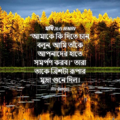 Picture 04 - মথি 26:15 BENIRV - “আমাকে কি দিতে চান, - Bible Verse Picture