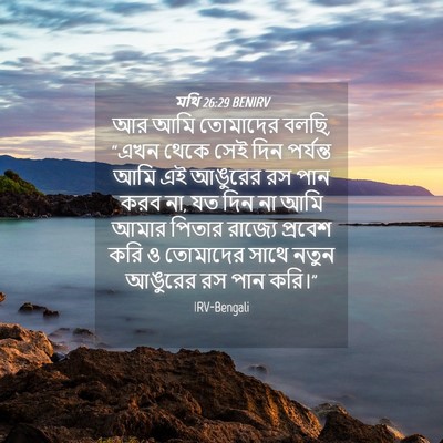 Picture 04 - মথি 26:29 BENIRV - আর আমি তোমাদের - Bible Verse Picture