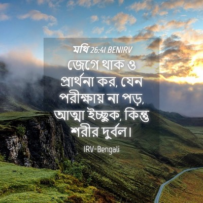 Picture 04 - মথি 26:41 BENIRV - জেগে থাক ও - Bible Verse Picture