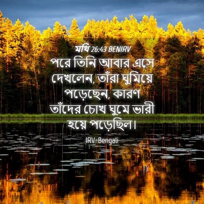 Picture 04 - মথি 26:43 BENIRV - পরে তিনি আবার এসে - Bible Verse Picture