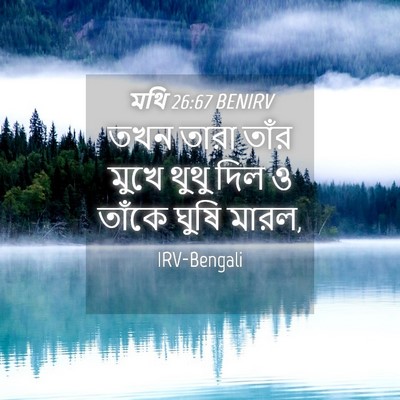 Picture 04 - মথি 26:67 BENIRV - তখন তারা তাঁর মুখে - Bible Verse Picture