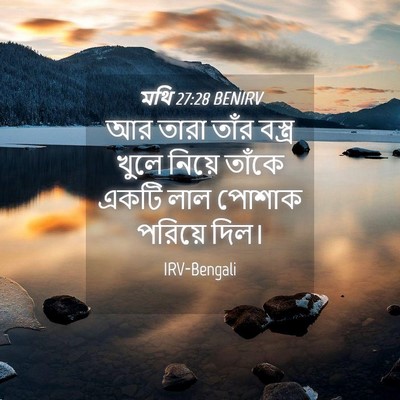 Picture 04 - মথি 27:28 BENIRV - আর তারা তাঁর - Bible Verse Picture