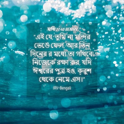 Picture 04 - মথি 27:40 BENIRV - “এই যে, তুমি না - Bible Verse Picture