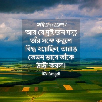 Picture 04 - মথি 27:44 BENIRV - আর যে দুই জন দস্যু - Bible Verse Picture