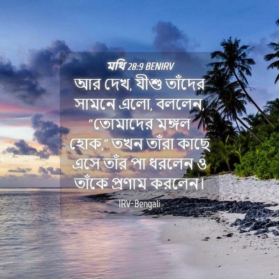 Picture 04 - মথি 28:9 BENIRV - আর দেখ, যীশু তাঁদের - Bible Verse Picture