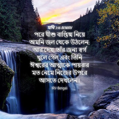 Picture 04 - মথি 3:16 BENIRV - পরে যীশু - Bible Verse Picture