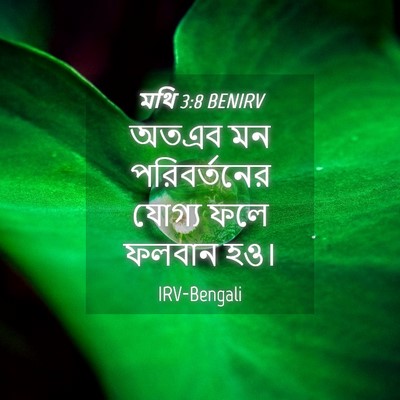 Picture 04 - মথি 3:8 BENIRV - অতএব মন - Bible Verse Picture