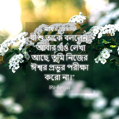 Picture 04 - মথি 4:7 BENIRV - যীশু তাকে বললেন, - Bible Verse Picture
