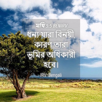 Picture 04 - মথি 5:5 BENIRV - ধন্য যারা বিনয়ী, - Bible Verse Picture