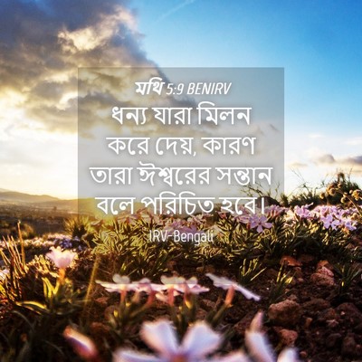 Picture 04 - মথি 5:9 BENIRV - ধন্য যারা মিলন করে - Bible Verse Picture