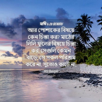 Picture 04 - মথি 6:28 BENIRV - আর পোশাকের বিষয়ে - Bible Verse Picture