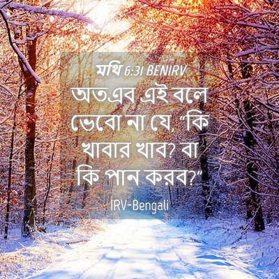 Picture 04 - মথি 6:31 BENIRV - অতএব এই বলে ভেবো না - Bible Verse Picture