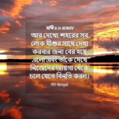 Picture 04 - মথি 8:34 BENIRV - আর দেখো, শহরের সব - Bible Verse Picture