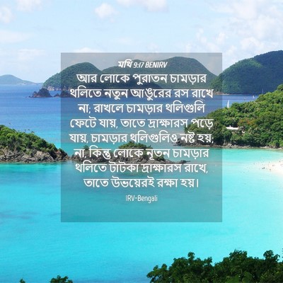 Picture 04 - মথি 9:17 BENIRV - আর লোকে পুরাতন - Bible Verse Picture