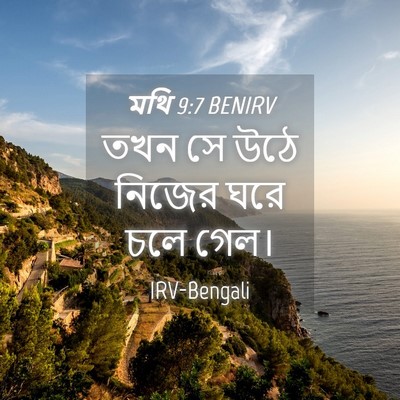 Picture 04 - মথি 9:7 BENIRV - তখন সে উঠে নিজের - Bible Verse Picture