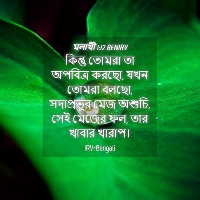 Picture 04 - মলাখী 1:12 BENIRV - কিন্তু তোমরা তা - Bible Verse Picture