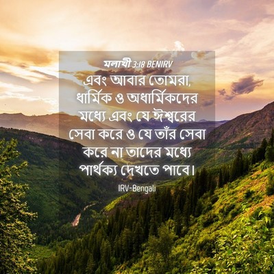 Picture 04 - মলাখী 3:18 BENIRV - এবং আবার তোমরা, - Bible Verse Picture