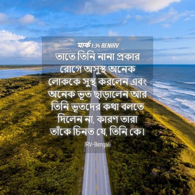Picture 04 - মার্ক 1:34 BENIRV - তাতে তিনি নানা - Bible Verse Picture
