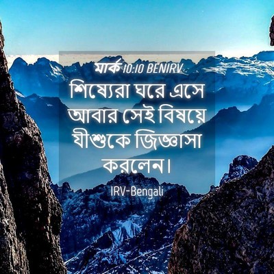 Picture 04 - মার্ক 10:10 BENIRV - শিষ্যেরা ঘরে এসে - Bible Verse Picture
