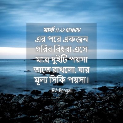 Picture 04 - মার্ক 12:42 BENIRV - এর পরে একজন গরিব - Bible Verse Picture