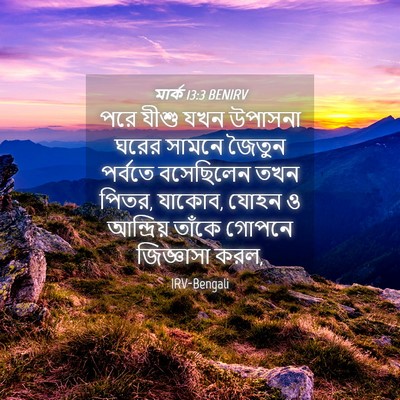 Picture 04 - মার্ক 13:3 BENIRV - পরে যীশু যখন - Bible Verse Picture