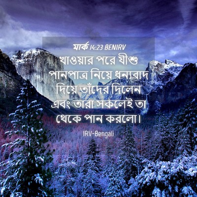 Picture 04 - মার্ক 14:23 BENIRV - খাওয়ার পরে যীশু - Bible Verse Picture
