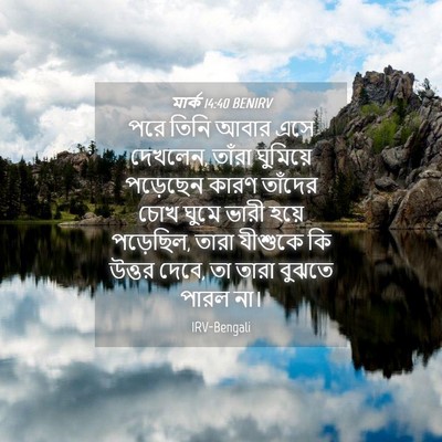 Picture 04 - মার্ক 14:40 BENIRV - পরে তিনি আবার এসে - Bible Verse Picture