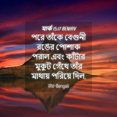 Picture 04 - মার্ক 15:17 BENIRV - পরে তাঁকে বেগুনী - Bible Verse Picture