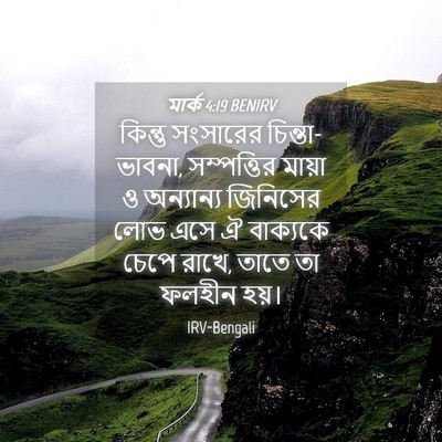 Picture 04 - মার্ক 4:19 BENIRV - কিন্তু সংসারের - Bible Verse Picture