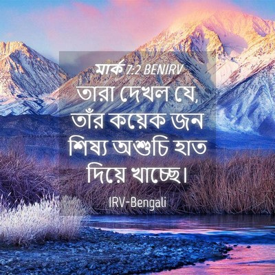 Picture 04 - মার্ক 7:2 BENIRV - তারা দেখল যে, তাঁর - Bible Verse Picture