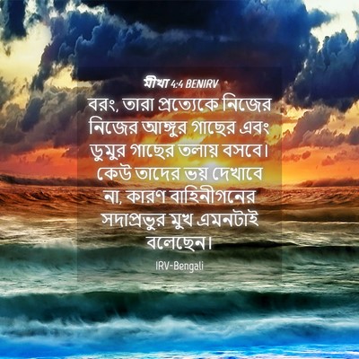 Picture 04 - মীখা 4:4 BENIRV - বরং, তারা - Bible Verse Picture