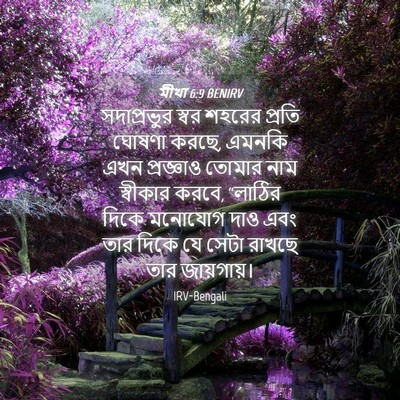 Picture 04 - মীখা 6:9 BENIRV - সদাপ্রভুর স্বর - Bible Verse Picture