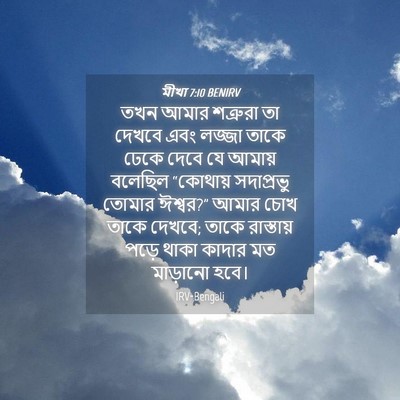 Picture 04 - মীখা 7:10 BENIRV - তখন আমার শত্রুরা - Bible Verse Picture