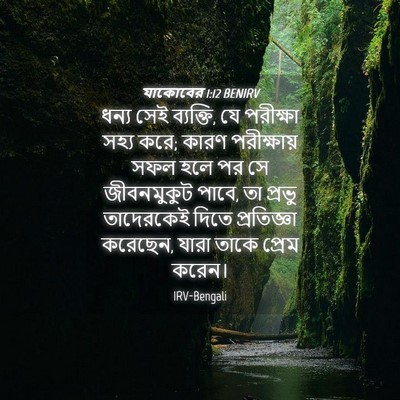 Picture 04 - যাকোবের 1:12 BENIRV - ধন্য সেই ব্যক্তি, - Bible Verse Picture