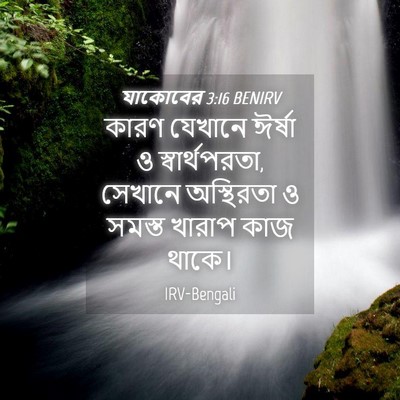 Picture 04 - যাকোবের 3:16 BENIRV - কারণ যেখানে ঈর্ষা - Bible Verse Picture