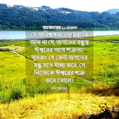 Picture 04 - যাকোবের 4:4 BENIRV - হে অবিশ্বস্তরা, - Bible Verse Picture