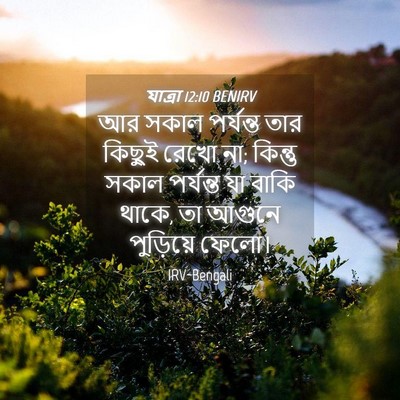 Picture 04 - যাত্ৰা 12:10 BENIRV - আর সকাল পর্যন্ত - Bible Verse Picture