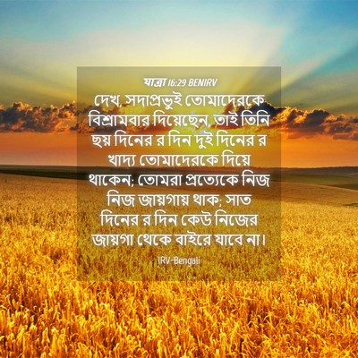 Picture 04 - যাত্ৰা 16:29 BENIRV - দেখ, সদাপ্রভুই - Bible Verse Picture