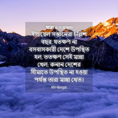 Picture 04 - যাত্ৰা 16:35 BENIRV - ইস্রায়েল - Bible Verse Picture