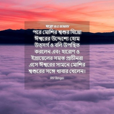 Picture 04 - যাত্ৰা 18:12 BENIRV - পরে মোশির শ্বশুর - Bible Verse Picture