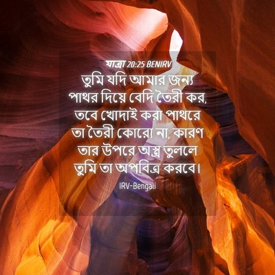 Picture 04 - যাত্ৰা 20:25 BENIRV - তুমি যদি আমার জন্য - Bible Verse Picture