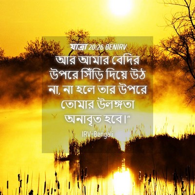Picture 04 - যাত্ৰা 20:26 BENIRV - আর আমার বেদির উপরে - Bible Verse Picture