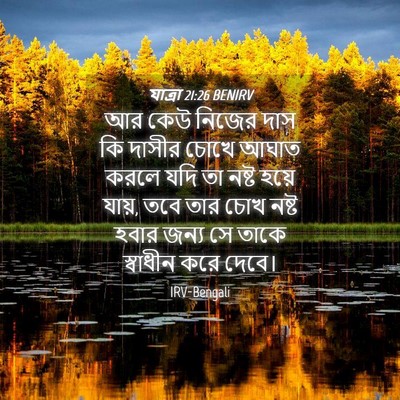 Picture 04 - যাত্ৰা 21:26 BENIRV - আর কেউ নিজের দাস কি - Bible Verse Picture