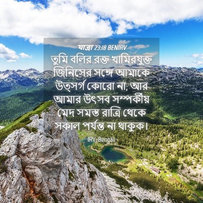 Picture 04 - যাত্ৰা 23:18 BENIRV - তুমি বলির রক্ত - Bible Verse Picture