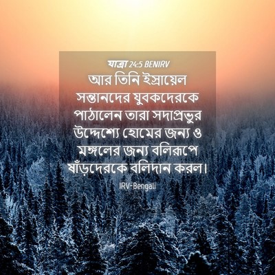 Picture 04 - যাত্ৰা 24:5 BENIRV - আর তিনি ইস্রায়েল - Bible Verse Picture