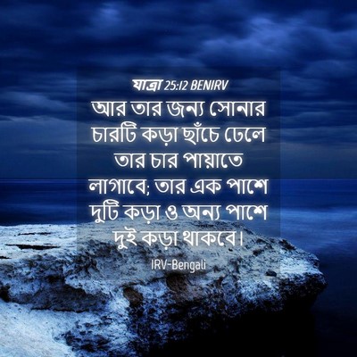 Picture 04 - যাত্ৰা 25:12 BENIRV - আর তার জন্য সোনার - Bible Verse Picture