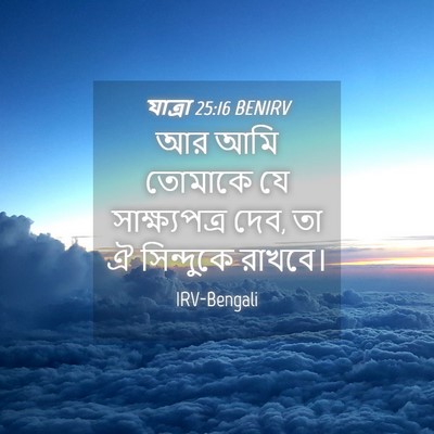 Picture 04 - যাত্ৰা 25:16 BENIRV - আর আমি তোমাকে যে - Bible Verse Picture