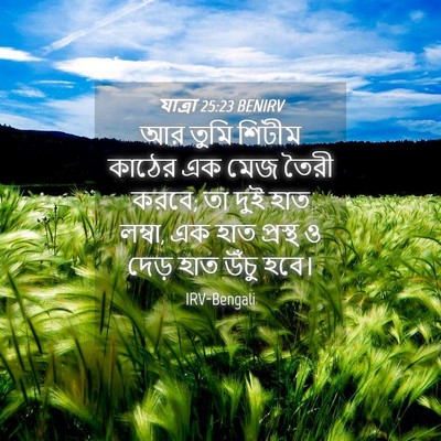 Picture 04 - যাত্ৰা 25:23 BENIRV - আর তুমি শিটীম - Bible Verse Picture